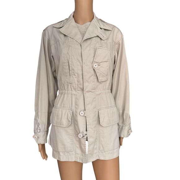 Balenciaga Paris beige cotton jacket double closure size 38 or S